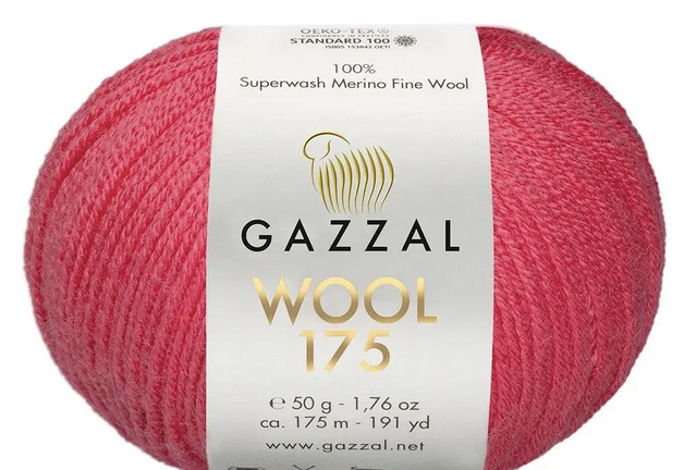 Пряжа Wool 175 Gazzal-332 кораловий