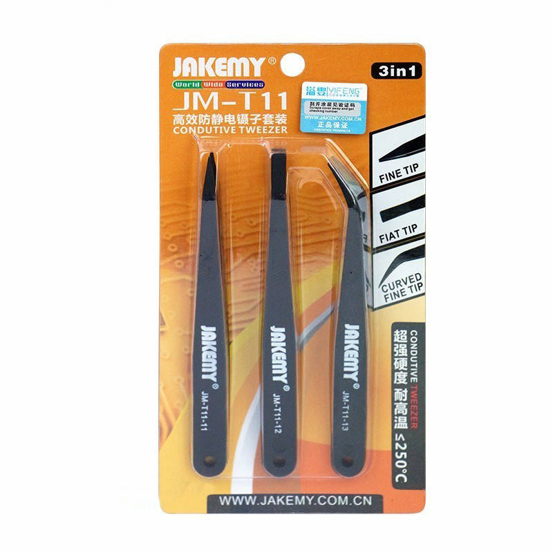 

Набор пинцетов JAKEMY JM-T11 (3 в 1)