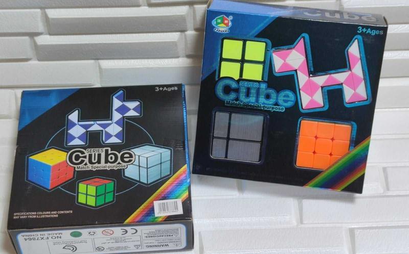 Подарунковий набір кубиків Рубіка в коробці 4 шт, фото 1