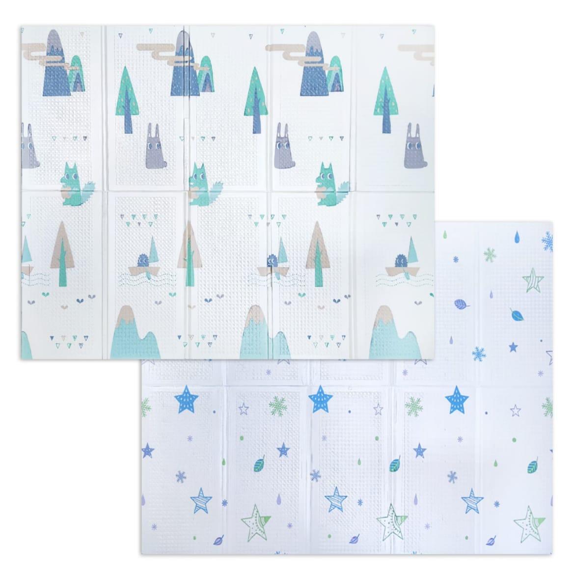 Дитячий ігровий килимок складний розвиваючий термоковрик двосторонній 2м х 1,5м х 8мм Ліс+Зірки 277