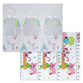 Дитячий ігровий килимок складний розвиваючий термоковрик двосторонній 2м х 1,5м х 8мм Поляна+Зростомір 278