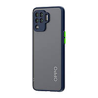 Матовий протиударний чохол для Oppo Reno 5 Lite синій бампер