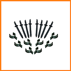 Комплект (кілочки 10 + кліпси 10 + дуги 5) для парника-теплиці, комплект для збирання парника з дуг, фото 4