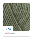 Нитки пряжа для в'язання  75/25 WOOLTIME Вултайм № 274 - артишок