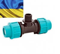 ПНД Тройник 50х1-1/4"Нх50 зажимной с наружной резьбой ( Santehplast ) Украина