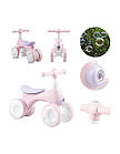 Біговел каталка дитячий чотириколісний MoMi TOBIS Pink зі світлом і мильними бульбашками для дівчинки від 2 років, фото 10