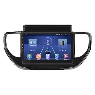 Штатна магнітола Lesko для Hyundai Solaris II Рестайлінг 2020-н.в. екран 9" 4/64Gb 4G Wi-Fi GPS Top Соларис, фото 1