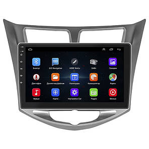 Штатна магнітола Lesko для Hyundai Solaris I Рестайлінг 2014-2017 екран 10" 1/16Gb Wi-Fi GPS Base Хюндай, фото 3