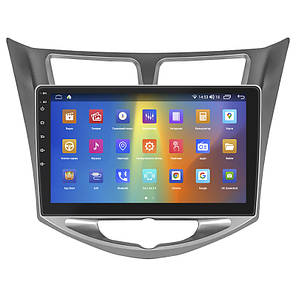 Штатна магнітола Lesko для Hyundai Solaris I Рестайлінг 2014-2017 екран 10" 2/32Gb CarPlay 4G Wi-Fi GPS Prime, фото 3