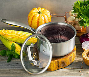 Сотейник ківш із неіржавкої сталі 1.5 л Edenberg EB-17004 з індукційним дном