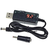 Кабель usb dc переходник для роутера USB от павербанка 5V на 9V,12V 5,5х2,5 мм (0.8 м)