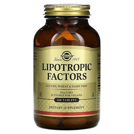 Lipotropic Factors Solgar 100 tabs, фото 1