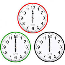 Настінні годинники Х2-39 "Коло" кольоровий корпус, білий циферблат 25,5*4см 6025