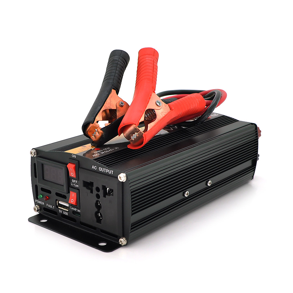 Інвертор напруги POWERMASTER, 24V/220V, 600 W з модифікованою синусоїдою, 1 універсальна розетка, клеми, фото 1
