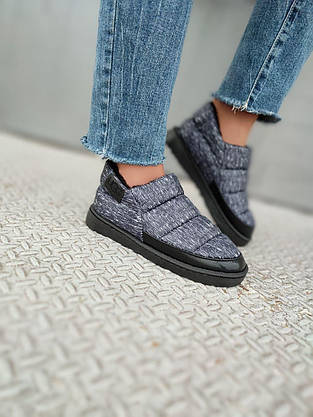 UGG Короткие угги дутики автоледи слипоны меховые низкие стеганые тапочки не промокающие зимние, фото 3