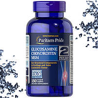 Хондропротектор Puritan's Pride Glucosamine Chondroitin MSM 2 per day 180 таблеток (каплетс)