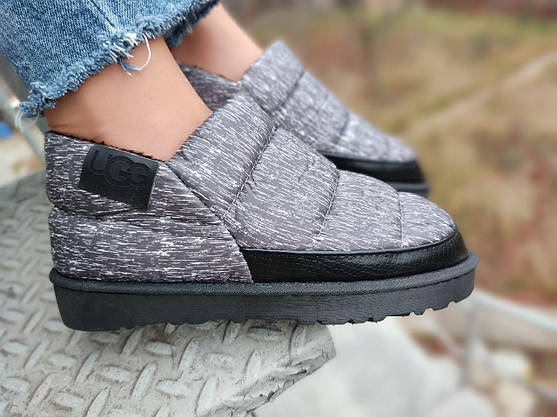UGG Дутики уги автоледі сліпони мокасини зимові низькі строкаті жіночі з хутром, фото 6
