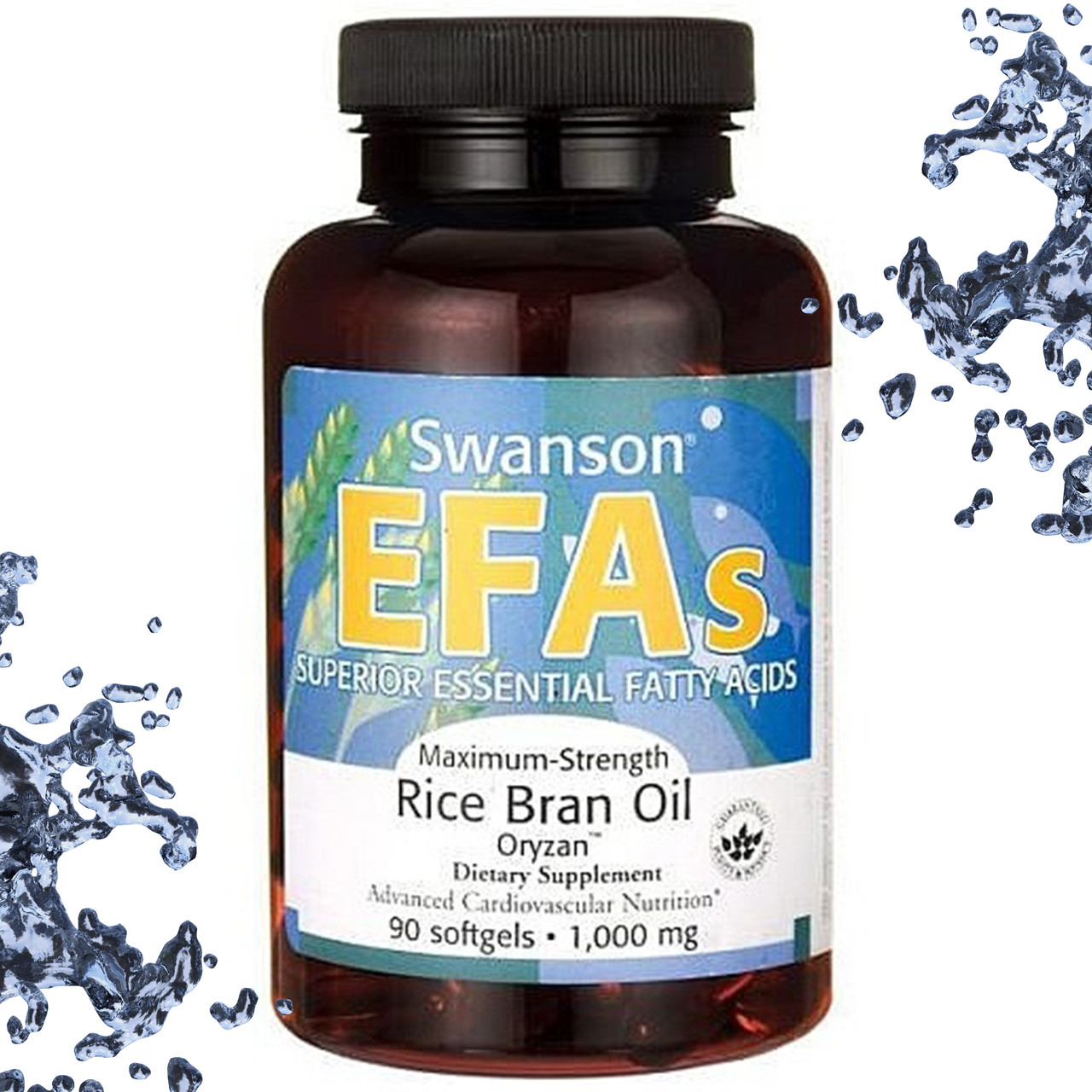 Для серця Swanson EFAs Rice Brain Oil 1000 мг (з висівок) 90 гелевих капсул