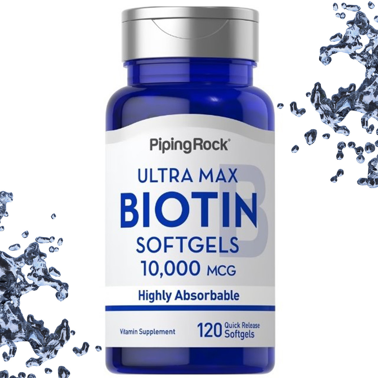 Біотин Piping Rock Softgels Biotin 10.000 мкг 120 гелевих капсул