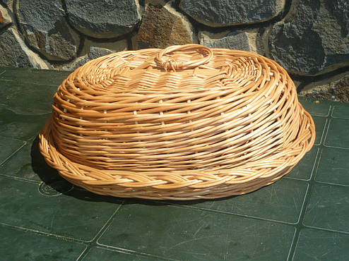 Хлібниця плетена з лози овальна з кришкою Арт.602, фото 2