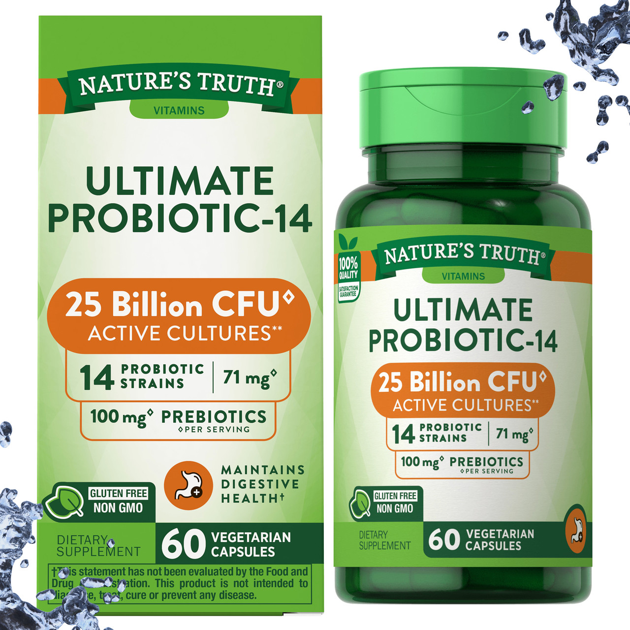 Пробиотик Nature's Truth Ultimate Probiotic-14 (25 биллион активных культур) 60 вегетарианских капсул - фото 1 - id-p1747749181