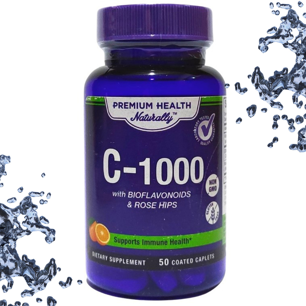 Вітамін C Premium Health Naturally Vitamin C 1000 мг з біофлаваноїдами та Шипшиною 50 таблеток (каплетс)