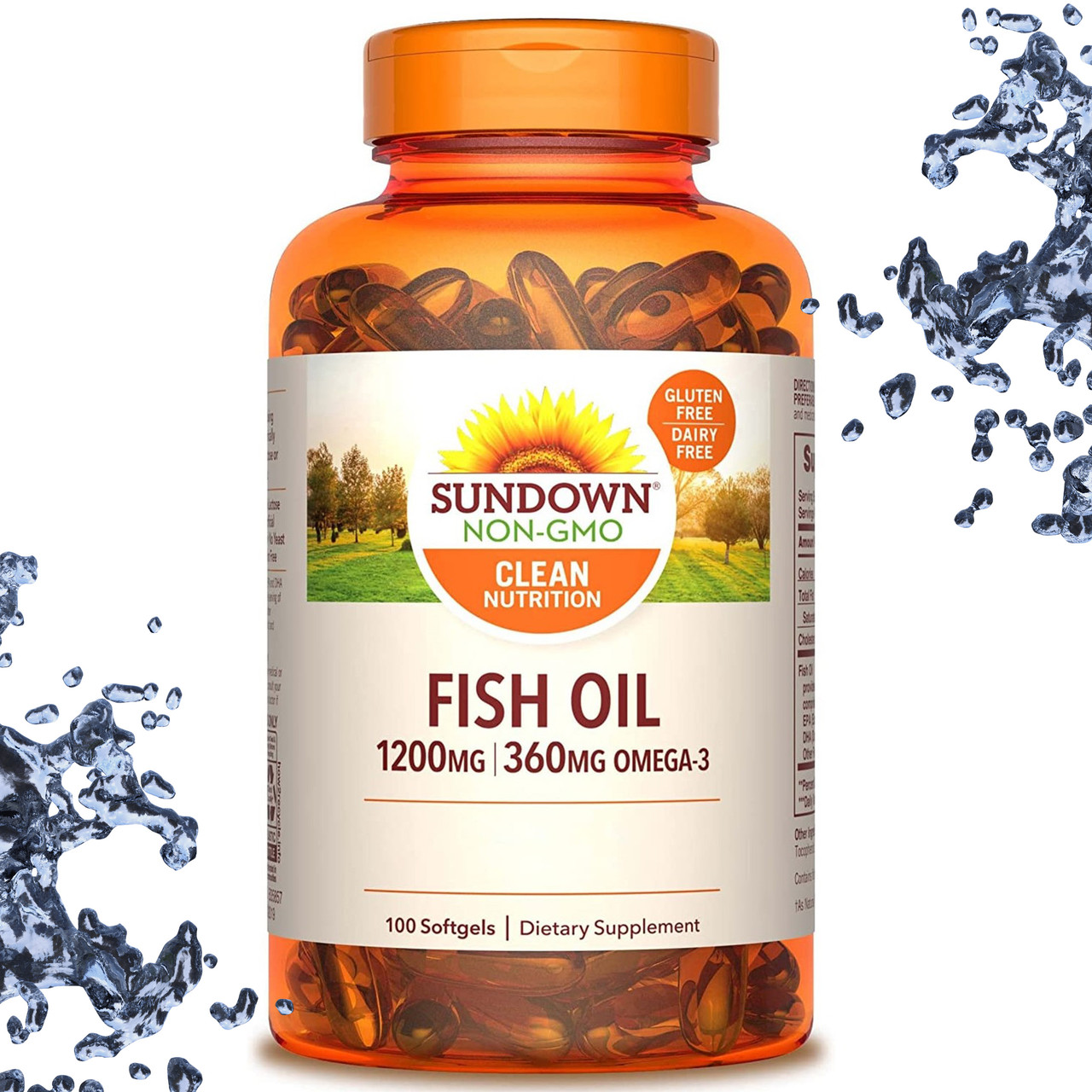 Риб'ячий жир Sundown Omega-3 Fish Oil 1200 мг (360 мг Омега-3) 100 гелевих капсул, фото 1
