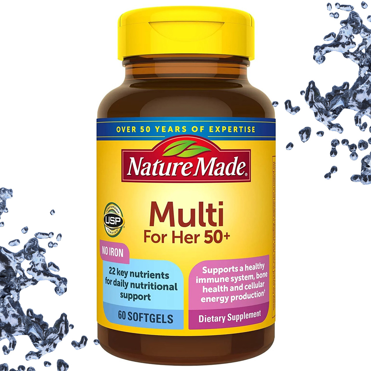 Вітаміни для жінок 50+ Nature Made Multi for Her 50+, 60 гелевих капсул, фото 1