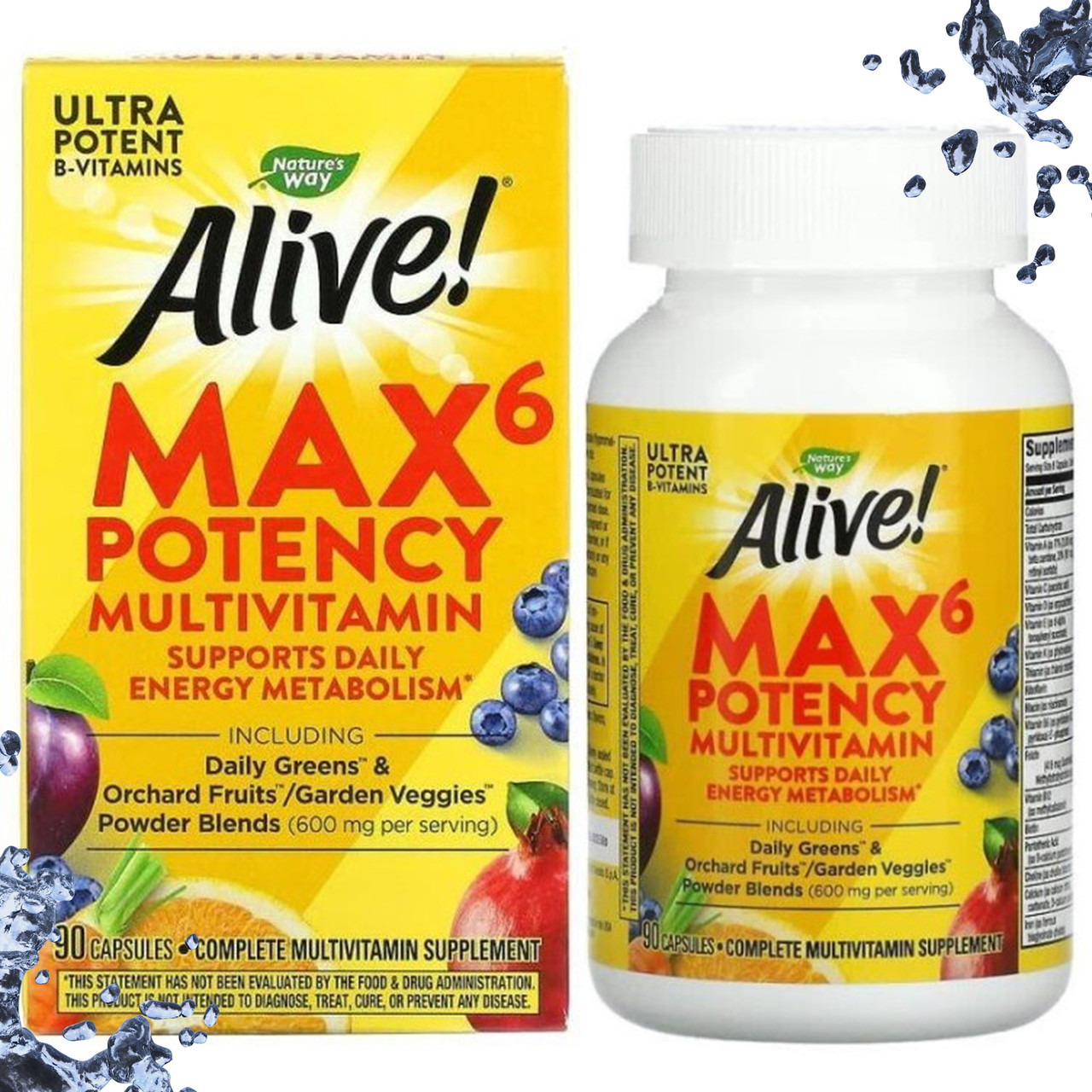 Мультивітаміни Nature's Way Alive! Max6 Potency Multivitamin 600 мг на порцію 90 капсул