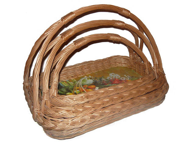 Набір підносів із 3шт. "з поздовжніми ручками" Арт.607-3, фото 1