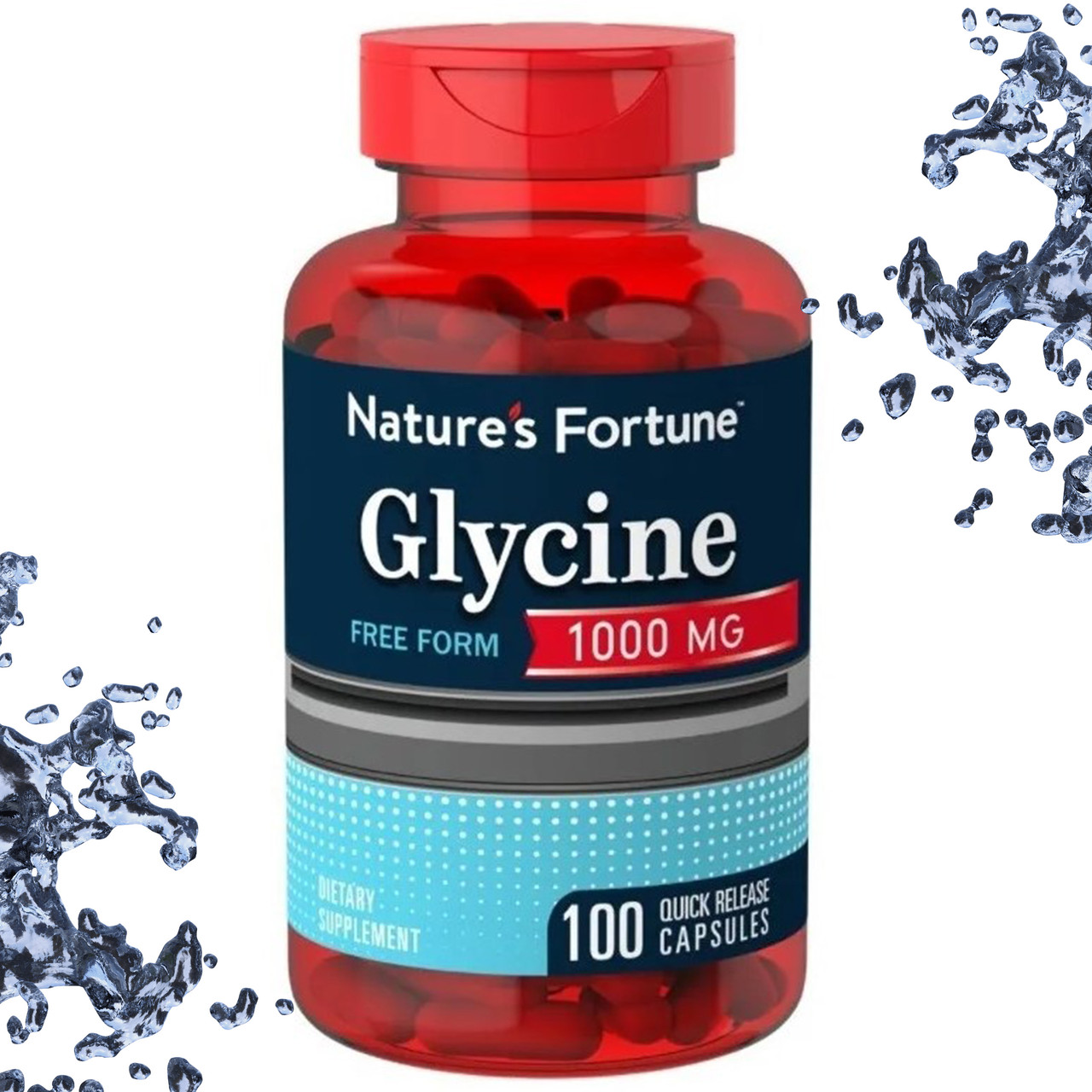 Гліцин (для мозку, енергії) Nature's Fortune Glycine 1000 мг 100 капсул