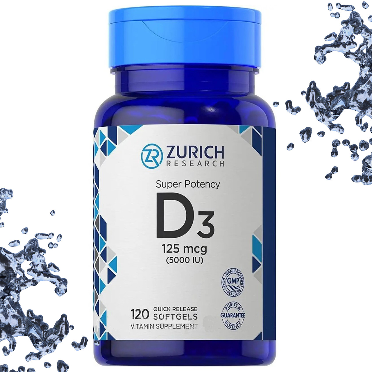 Вітамін Д3 Zurich Research D3 125 mcg (5.000 IU) 120 гелевих капсул