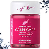 При стресах Pink L-Theanine Calm Caps + Ashwagandha, Passion Flower & Chamomile 60 вегетаріанських капсул