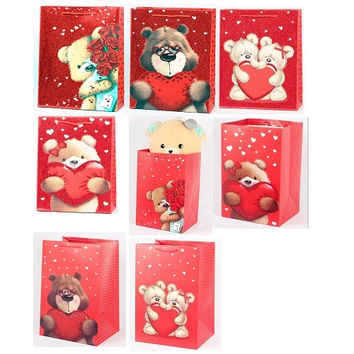 Пакет подарунковий паперовий XL "Love Teddy" 36*54*30см Stenson (YM01297-XL) [Склад зберігання: Одеса №3]