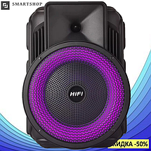 Портативна колонка RX-8135W з підсвіткою, мікрофоном і пультом, акумуляторна Bluetooth колонка 10 Вт, фото 3