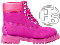 Женские ботинки Timberland Classic Boots Rose Fuchsia (с мехом) ALL03967