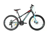Спортивный велосипед 26 дюймов с переключателями скоростей Shimano Crosser Boy XC-200 черно-синий