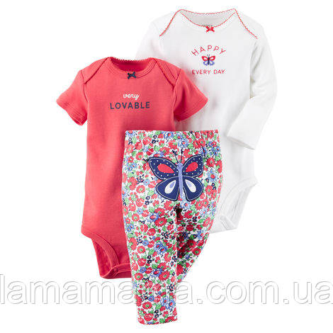 Комплект - 2 боді і штанці - Метелик Картерс, фото 1