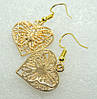 Сережки Liresmina Jewelry сережки гачок (петля) Метелики в серці - Я немов у небесах 4 см золотисті, фото 7