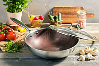 Сковорода Вок с крышкой Edenberg EB-14109 30 см с антипригарным покрытием сковородка Wok