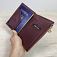 Шкіряний гаманець холдер для паспорта А15-10210 Пудровий, фото 4