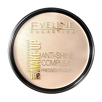 Пудра компактная Eveline Cosmetics Anti-Shine Complex минеральная матирующая с шелком, 14 г, № 31 Transparent
