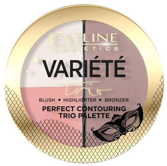 Палітра для контурування обличчя Eveline Cosmetics Variete Perfect Coontouring Trio Palette № 01 Light
