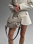 Жіноча мінісумка клатч Christian Dior Saddle Beige (бежева) BONO3302 красива модна Крістіан Діор топ, фото 10