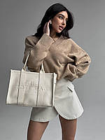 Женская сумка шопер Marc Jacobs Tote Bag Beige (молочная) BONО6163 стильная с короткими ручками экокожа топ