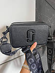 Жіноча подарункова сумка клатч Marc Jacobs Total Black Logo (чорна) Gi8060 модна гарна стильна топ, фото 5