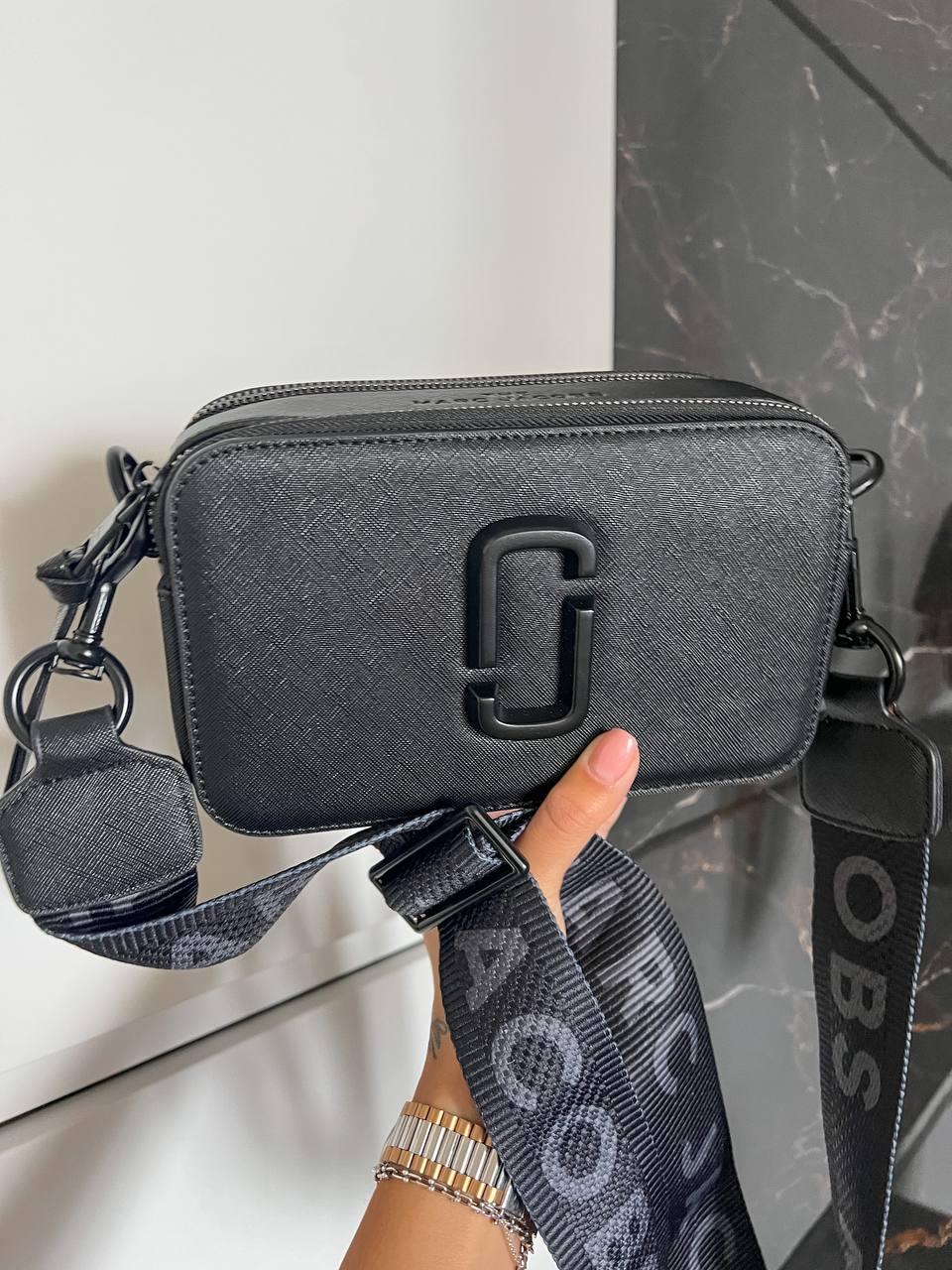 Жіноча подарункора сумка клатч Marc Jacobs Total Black Logo (чорна) S1 модна гарна стильна топ