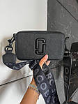 Жіноча подарункора сумка клатч Marc Jacobs Total Black Logo (чорна) S1 модна гарна стильна топ, фото 3