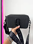 Жіноча подарункора сумка клатч Marc Jacobs Total Black Logo (чорна) S1 модна гарна стильна топ, фото 5