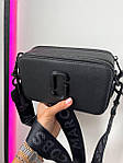 Жіноча подарункора сумка клатч Marc Jacobs Total Black Logo (чорна) S1 модна гарна стильна топ, фото 6